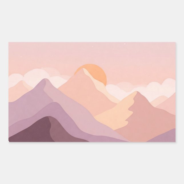 Adesivo Retangular Montanhas Sunset (Frente)