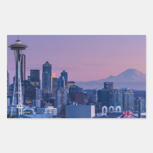 Adesivo Retangular Monte Rainier ao fundo. (Frente)