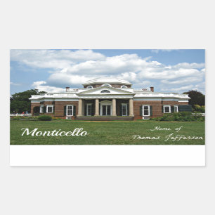 Adesivo Retangular Monticello, Casa de Thomas Jefferson