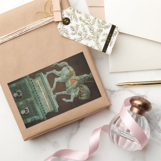 Adesivo Retangular Monumento Equestre a Sir John Hawkwood, Uccello (Presentear)