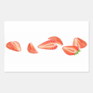 Adesivo Retangular Morangos em queda