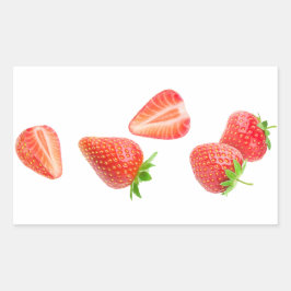 Adesivo Retangular Morangos em queda