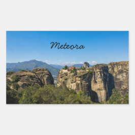 Adesivo Retangular Mosteiro Acima das Rochas | Meteora Grécia