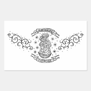 Adesivo Retangular motif virgem medieval mary jesus