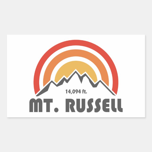 Adesivo Retangular Mount Russell California (Frente)