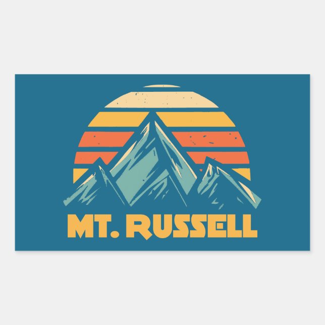 Adesivo Retangular Mount Russell California Retro Turquoise (Frente)