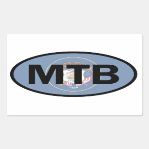 Adesivo Retangular Mountain Biking Utah Flag