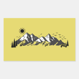 Adesivo Retangular Mountains graphic 