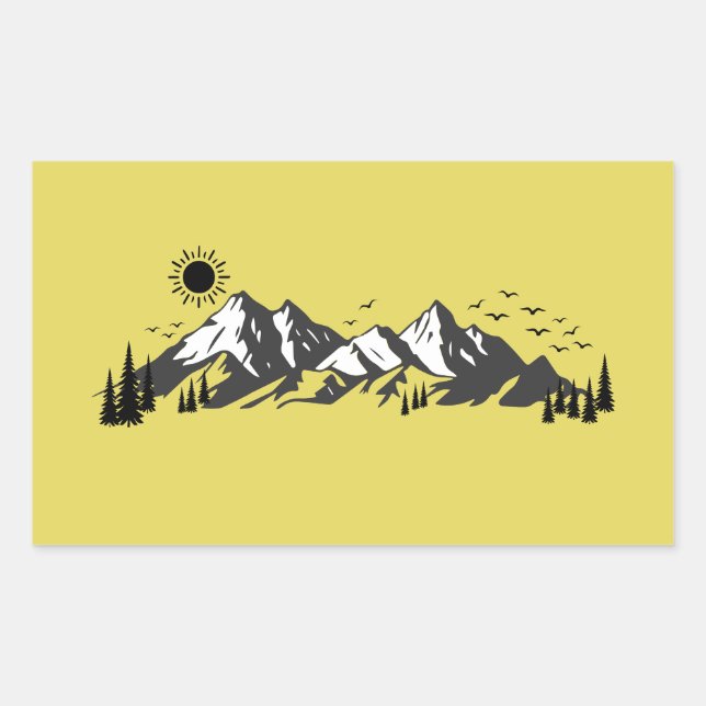 Adesivo Retangular Mountains graphic  (Frente)