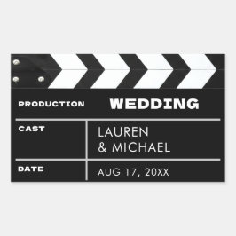 Adesivo Retangular Movie Film Clap Board Wedding