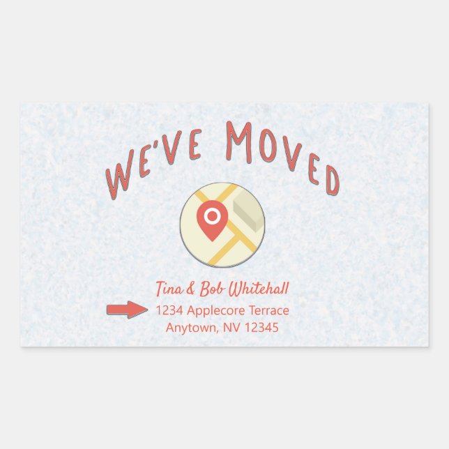 Adesivo Retangular Movimentamos o Mapa do Computador do Ícone do Pino (Frente)