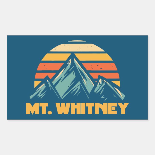 Adesivo Retangular Mt. Whitney California Retro Turquoise (Frente)