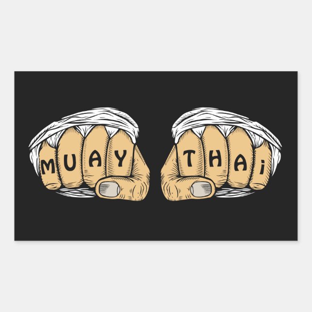 Adesivo Retangular Muay Thai Stickers (Frente)