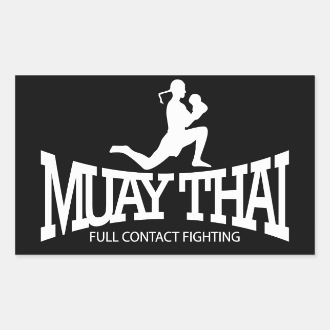 Adesivo Retangular Muay Thai Stickers (Frente)