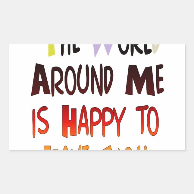 Adesivo Retangular Muito grato por tê-lo no meu mundo com gratidão (Frente)