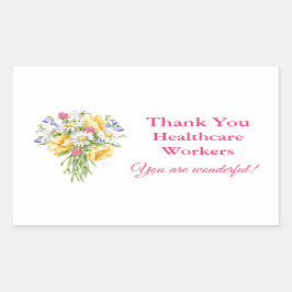 Adesivo Retangular Muito Obrigado Trabalhadores Da Saúde Vinheiros De