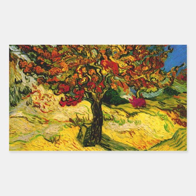 Adesivo Retangular Mulberry Tree Van Gogh Fine Art (Frente)