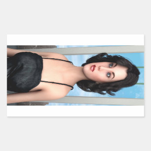 Adesivo Retangular Mulher Vintage