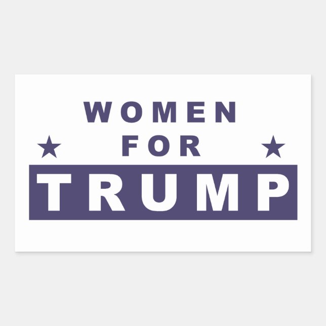 Adesivo Retangular Mulheres para Trump 2016 (Frente)