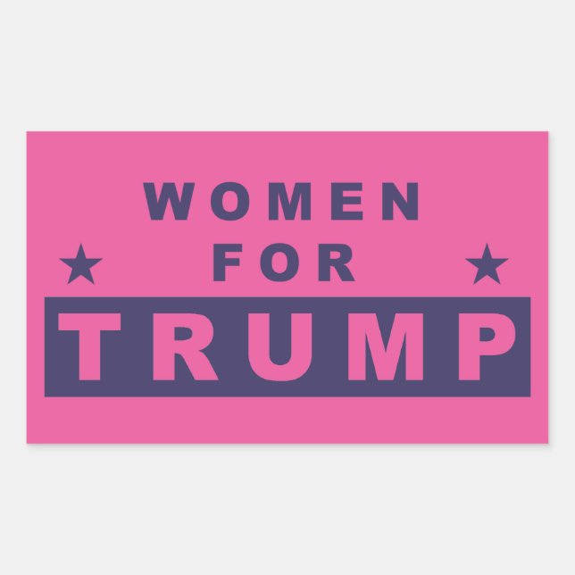Adesivo Retangular Mulheres para Trump 2016 (Frente)