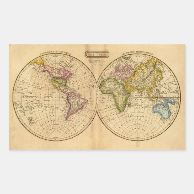 Adesivo Retangular Mundo por Worcester (Frente)