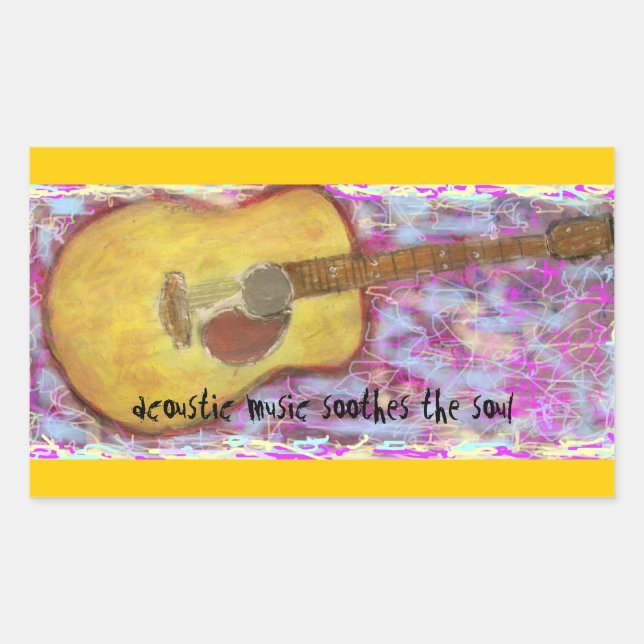Adesivo Retangular música acústica sooa a alma (Frente)