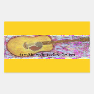 Adesivo Retangular música acústica sooa a alma