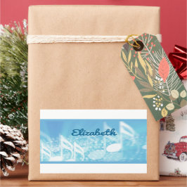 Adesivo Retangular Música Azul Personalizada