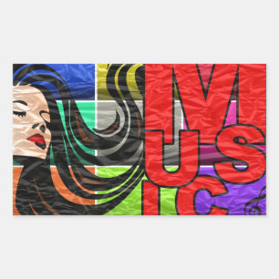 Adesivo Retangular Música É Minha Vida