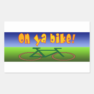 Adesivo Retangular Na bicicleta de Ya! Dar um ciclo vai as emissões