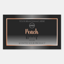 Adesivo Retangular Na moda Black White Product Label Peach Frame Logo