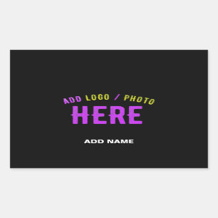 ADESIVO RETANGULAR NA MODA MODERNO PERSONALIZÁVEL NEGRO VERIFICADO CO