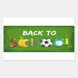 Adesivo Retangular Na moda multicolorido de volta à escola