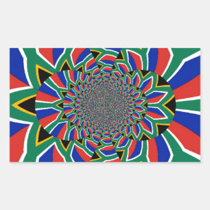 Adesivo Retangular Nação Arco-Íris: Vibrante Impressão de Arte na Áfr