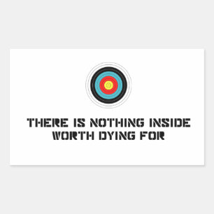 Adesivo Retangular Nada valor do interior que morre para