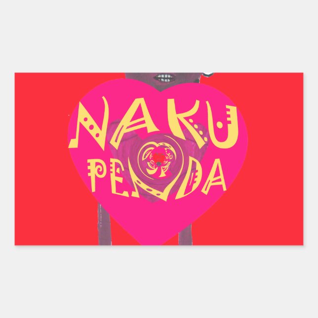 Adesivo Retangular Nakupenda Love Art - Swahili Heart Design (Frente)