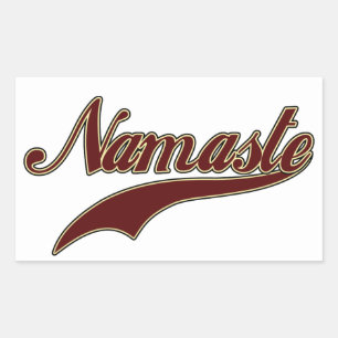 Adesivo Retangular Namaste Stylish Vermelho Borgonha