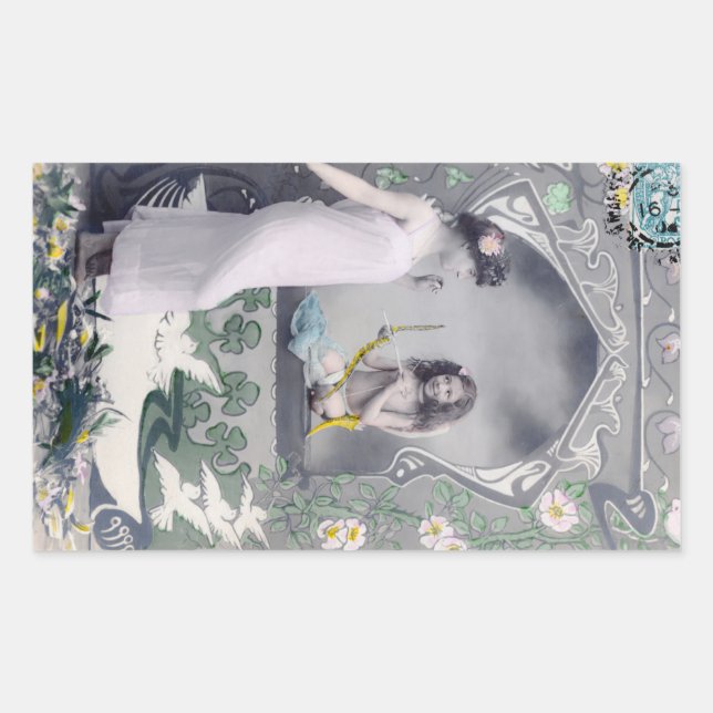 Adesivo Retangular namorados Art Nouveau 1904 (Frente)