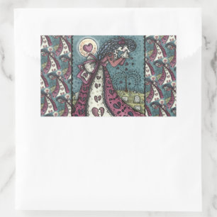 Adesivo Retangular Namorados DE SEMANA COM CORAÇÃO QUEBRADA, GÓTICO D