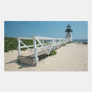 Adesivo Retangular Nantucket. Antigo Farol de Madeira