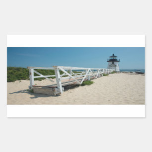 Adesivo Retangular Nantucket. Farol de Madeira Antigo