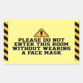 Adesivo Retangular Não Entrar Sem Máscara