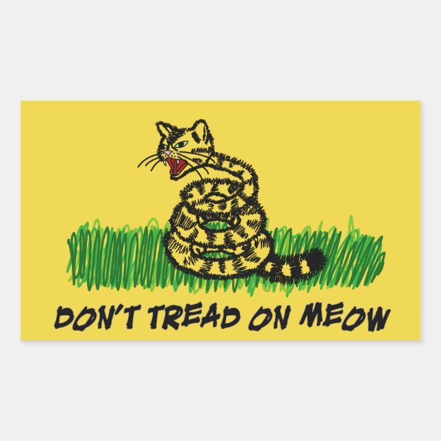 Adesivo Retangular Não pise no Meow (Frente)