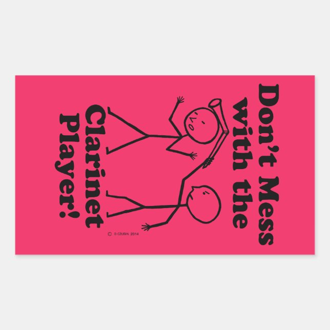 Adesivo Retangular Não se meta com a Rua retangular do Clarinet Playe (Frente)