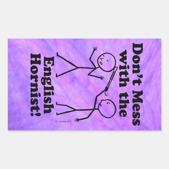 Adesivo Retangular Não se meta com a Rua retangular inglesa Hornist (Frente)