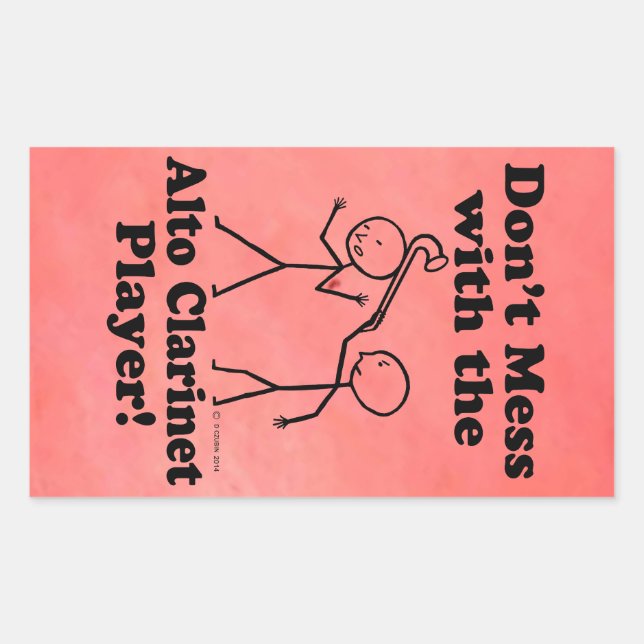 Adesivo Retangular Não se meta com o retângulo do Alto Clarinet Playe (Frente)