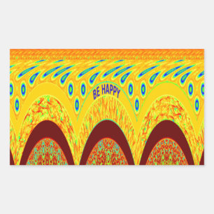 Adesivo Retangular Não se preocupe, seja Impressão de arte feliz