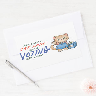 Adesivo Retangular Não Só Uma Senhora De Gato, Mas Uma Caricatura De