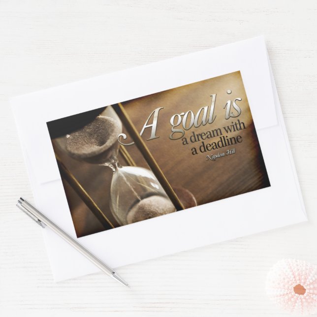 Adesivo Retangular Napoleon Hill Inspirational Cote "Um objetivo" (Envelope)