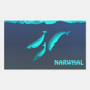 Adesivo Retangular Narwhal